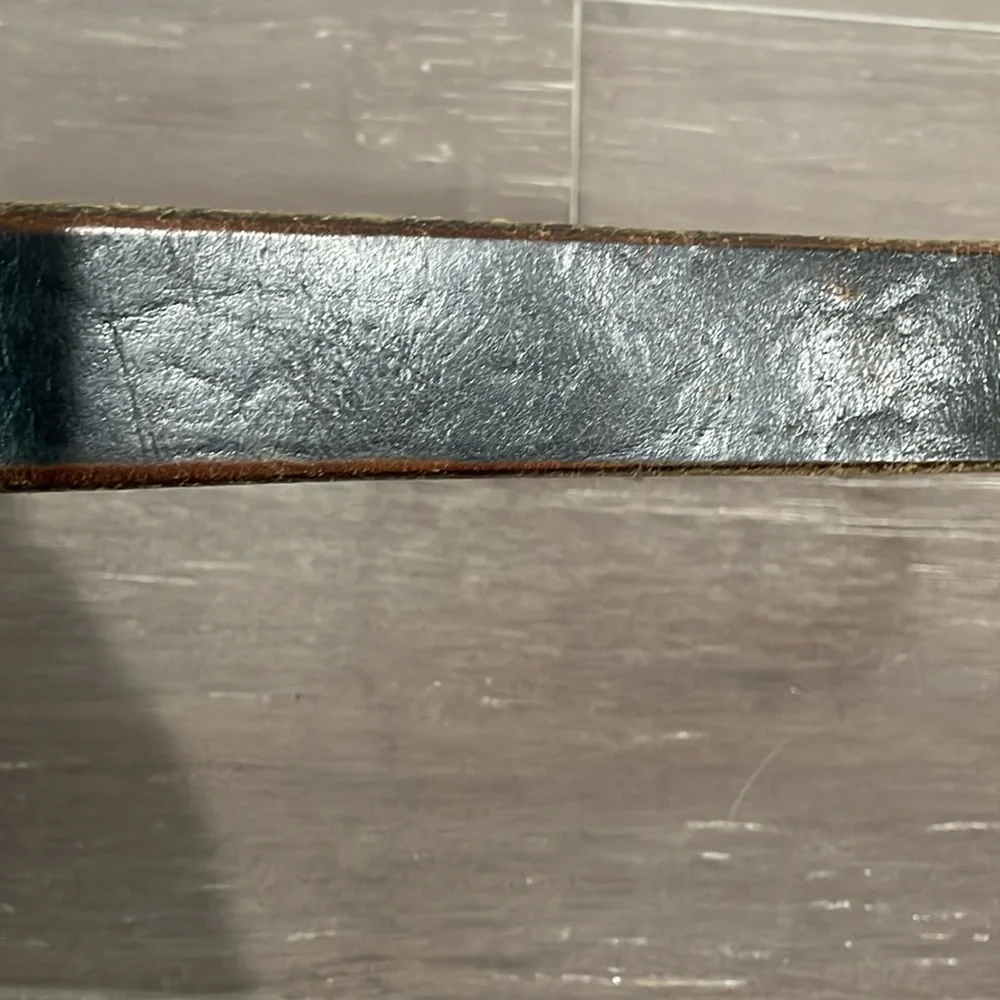 Vintage Men’s Oil-Tanned Top Grain Cowhide distressed leather brown belt size 34